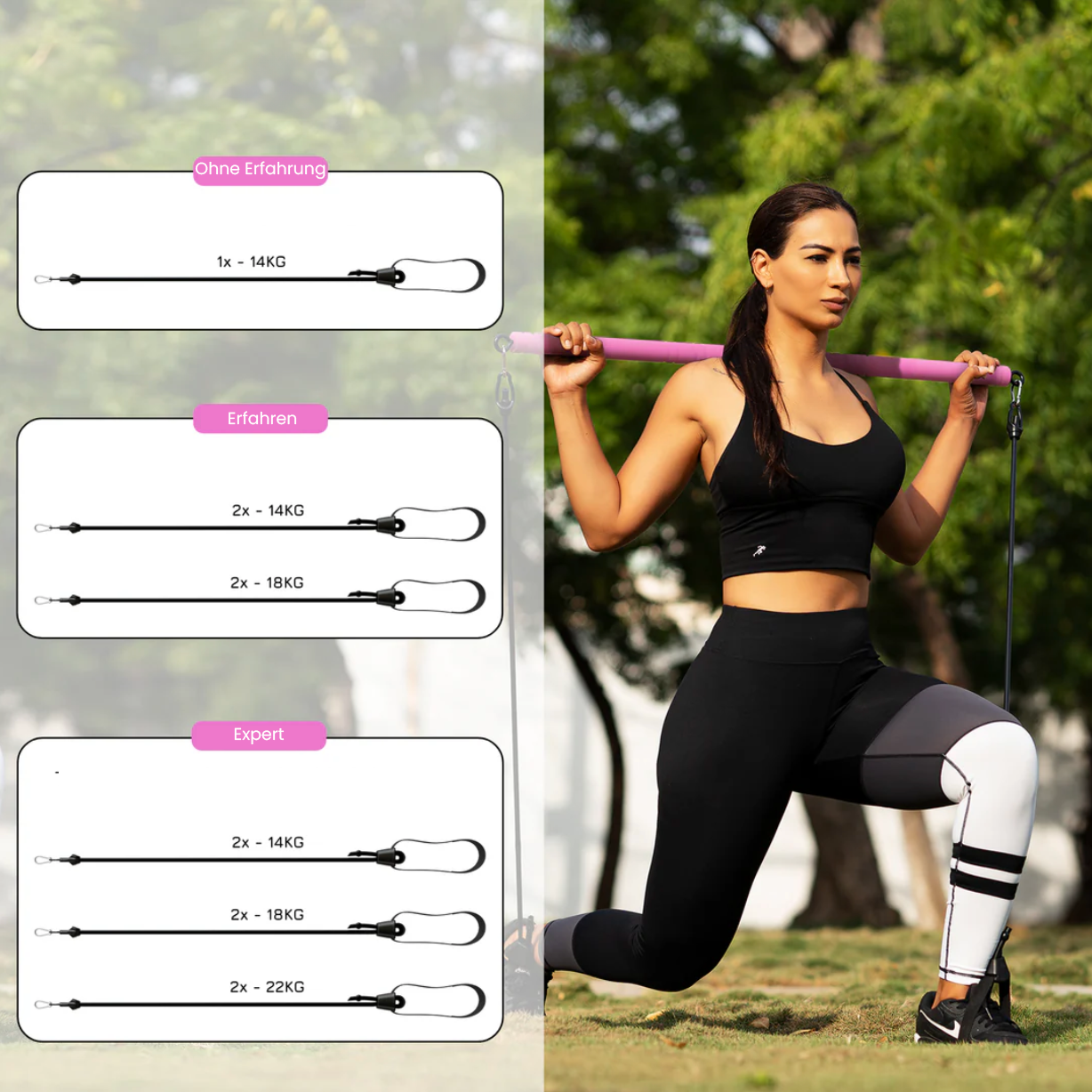 Pilates-Bar-Set | Komme ganz Einfach zu Hause in Shape