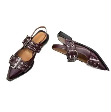 FEMININE BUCKLE BALLERINAS - Ganni Look-a-like