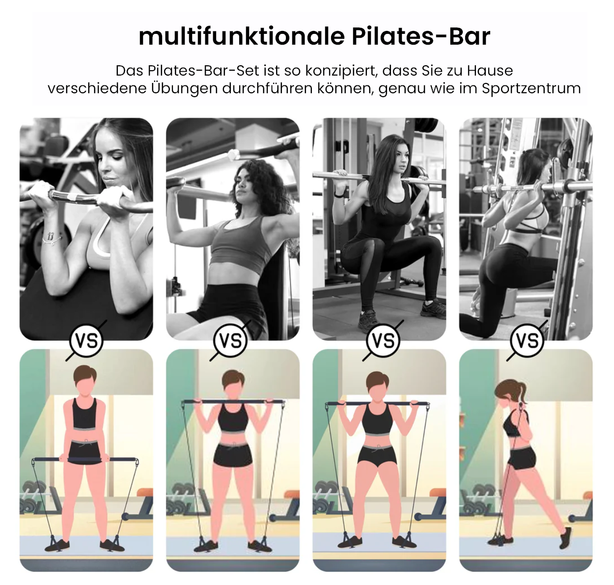 Pilates-Bar-Set | Komme ganz Einfach zu Hause in Shape